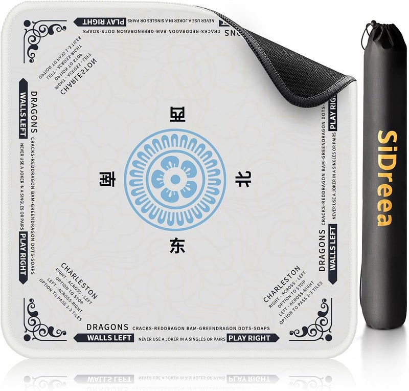 SiDreea Mahjong Mat, 32.4×32.4 Inch Noise Reduction Anti-Slip Mahjong Mat for Table, Mahjong Table Mat for Poker, Card, Board Games Table Mat, Tile Games, Dominoes - Image 1